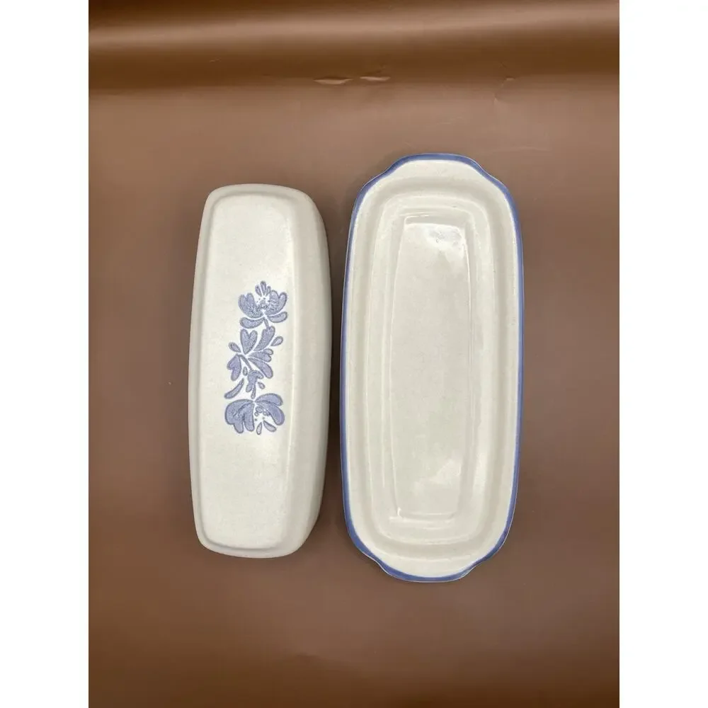 Pfaltzgraff Stoneware Yorktowne 1/4# Covered Butter Dish Made in USA Retired